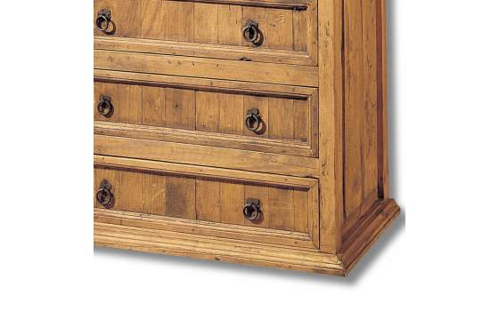 Comoda Rustica Mejicana 5 Cajones Madera Maciza de Pino