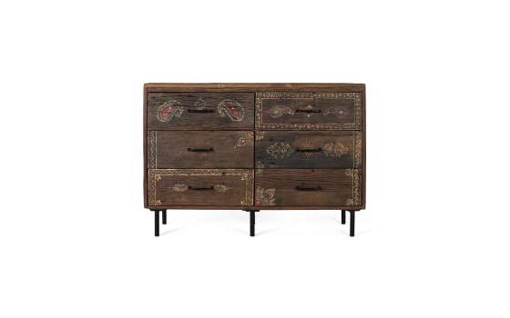 Comoda Rustica Oriental 6 Cajones - Serie Agarden