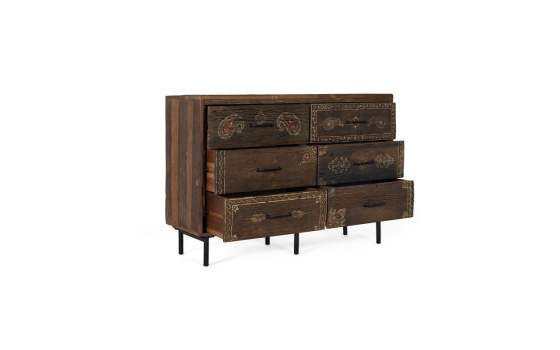 Comoda Rustica Oriental 6 Cajones - Serie Agarden