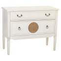 Comoda Vintage Blanca 2 Cajones Decoracion Rejilla Rivazza