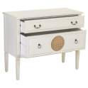 Comoda Vintage Blanca 2 Cajones Decoracion Rejilla Rivazza