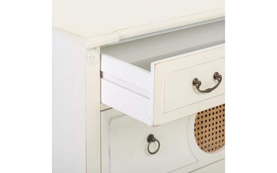 Comoda Vintage Blanca 2 Cajones Decoracion Rejilla Rivazza