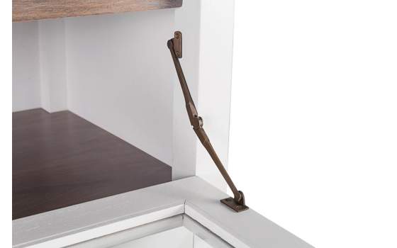 Comoda Vitrina 6 Cajones Blanca Nogal Serie Everest