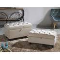 Conjunto 2 Baules Tela Terciopelo Beige Agniel