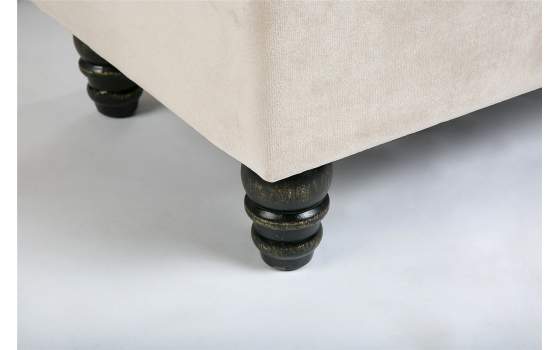 Conjunto 2 Baules Tela Terciopelo Beige Agniel