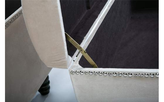 Conjunto 2 Baules Tela Terciopelo Beige Agniel