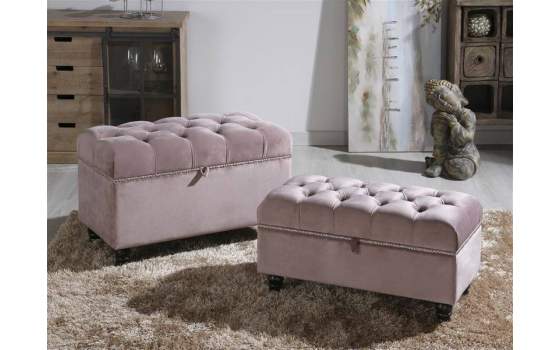 Conjunto 2 Baules Terciopelo Rosa Palido Agniel