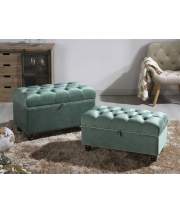 Conjunto 2 Baules Terciopelo Turquesa Agniel