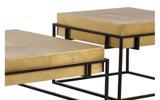 Conjunto 2 Mesa de Centro Estilo Industrial Serie Aristi