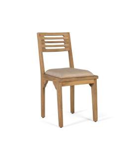Conjunto 2 Sillas Actuales Madera Natural Tapizadas Serie Asnara