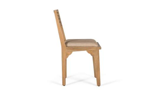 Conjunto 2 Sillas Actuales Madera Natural Tapizadas Serie Asnara