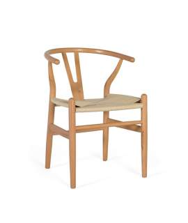 Conjunto 2 Sillas Actuales Madera Natural y Cuerda Asnara