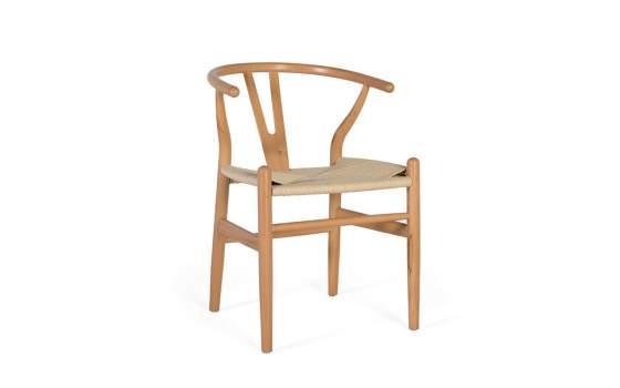 Conjunto 2 Sillas Actuales Madera Natural y Cuerda Asnara
