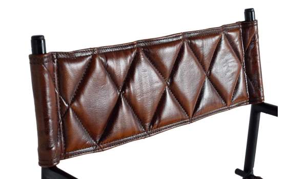 Conjunto 2 Sillas Forja y Cuero Marron Serie Adevar