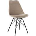 Juego 2 Sillas Modernas Tapizadas Beige Patas Metalicas Airsan