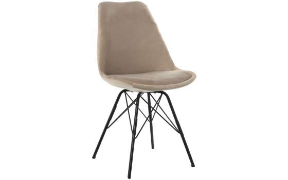 Juego 2 Sillas Modernas Tapizadas Beige Patas Metalicas Airsan