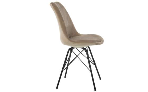 Juego 2 Sillas Modernas Tapizadas Beige Patas Metalicas Airsan