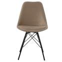 Juego 2 Sillas Modernas Tapizadas Beige Patas Metalicas Airsan