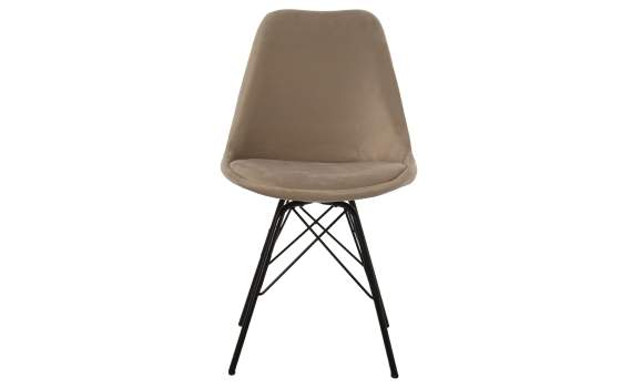 Juego 2 Sillas Modernas Tapizadas Beige Patas Metalicas Airsan