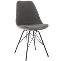 Conjunto 2 Sillas Modernas Tapizadas Gris Patas Metalicas Airsan