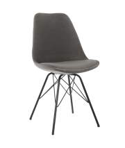 Conjunto 2 Sillas Modernas Tapizadas Gris Patas Metalicas Airsan