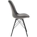 Conjunto 2 Sillas Modernas Tapizadas Gris Patas Metalicas Airsan