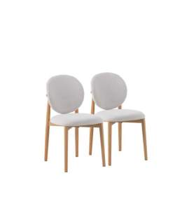 Conjunto 2 Sillas Tapizadas Blancas Actuales Serie Aleine