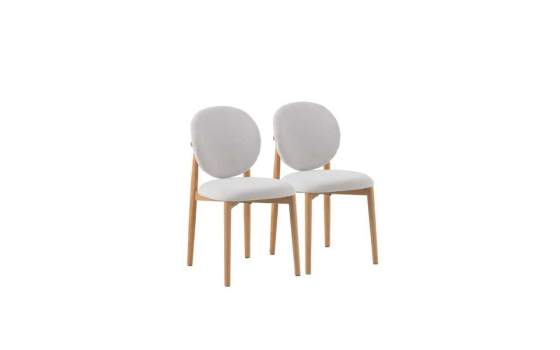 Conjunto 2 Sillas Tapizadas Blancas Actuales Serie Aleine