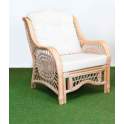 Conjunto 2 Sillones 1 Sofa Mesa Rattan Blanco Patina Juncalet