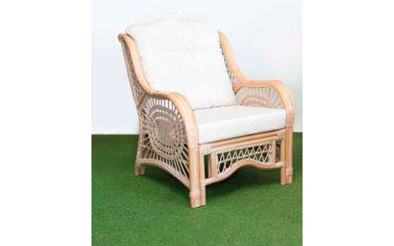 Conjunto 2 Sillones 1 Sofa Mesa Rattan Blanco Patina Juncalet