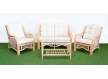 Conjunto 2 Sillones 1 Sofa Mesa Rattan Blanco Patina Juncalet