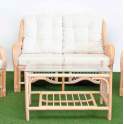 Conjunto 2 Sillones 1 Sofa Mesa Rattan Blanco Patina Juncalet