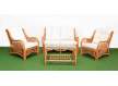 Conjunto 2 Sillones 1 Sofa  Mesa Rattan Medula Tapizado Juncalet