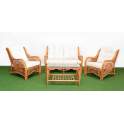 Conjunto 2 Sillones 1 Sofa  Mesa Rattan Medula Tapizado Juncalet