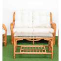 Conjunto 2 Sillones 1 Sofa  Mesa Rattan Medula Tapizado Juncalet