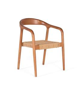 Conjunto 2 Sillones Madera Natural Asiento Cuerda Asnara