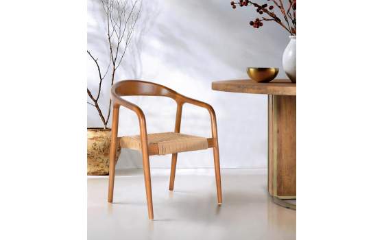 Conjunto 2 Sillones Madera Natural Asiento Cuerda Asnara