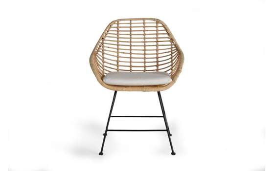 Conjunto 2 Sillones Rattan Forja Cojin Serie Rattanwund