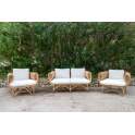 Conjunto 2 Sillones Sofa 2 Plazas Rattan Tapizado Serie Alakau Conjunto 2 Sillones Sofa 2 Plazas Rattan Tapizado Serie Alakau