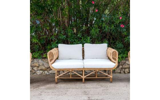 Conjunto 2 Sillones Sofa 2 Plazas Rattan Tapizado Serie Alakau Conjunto 2 Sillones Sofa 2 Plazas Rattan Tapizado Serie Alakau