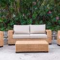 Conjunto 2 Sillones Sofa y Mesa en Medula de Rattan Alakau Conjunto 2 Sillones Sofa y Mesa en Medula de Rattan Alakau