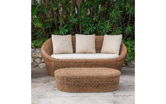 Conjunto 2 Sillones Sofa y Mesa Tejidos en Algas y Bambu Alakau Conjunto 2 Sillones Sofa y Mesa Tejidos en Algas y Bambu Alakau