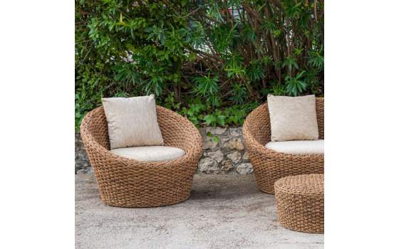 Conjunto 2 Sillones Sofa y Mesa Tejidos en Algas y Bambu Alakau Conjunto 2 Sillones Sofa y Mesa Tejidos en Algas y Bambu Alakau