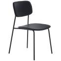 Conjunto 4 Sillas Madera Poli Piel y Metal Negro Serie Adansi