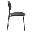 Conjunto 4 Sillas Madera Poli Piel y Metal Negro Serie Adansi