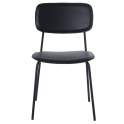 Conjunto 4 Sillas Madera Poli Piel y Metal Negro Serie Adansi