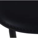 Conjunto 4 Sillas Madera Poli Piel y Metal Negro Serie Adansi