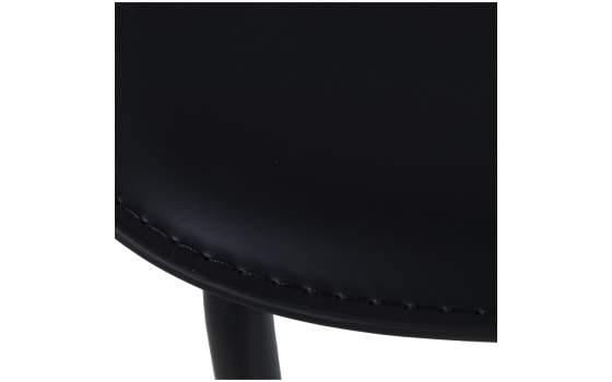 Conjunto 4 Sillas Madera Poli Piel y Metal Negro Serie Adansi