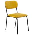 Conjunto 4 Sillas Metal Negro Asiento Respaldo Mostaza Adelasa