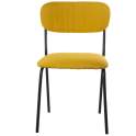 Conjunto 4 Sillas Metal Negro Asiento Respaldo Mostaza Adelasa